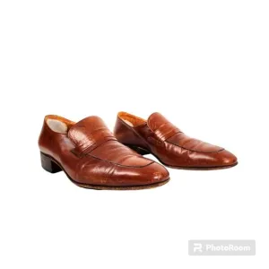 Vintage Bruno Magli Vero Cuoio Mens Brown Leather Loafers Size 8.5