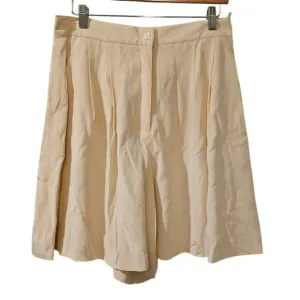 Vintage Cache High Waisted 100% Silk Pleated Shorts Ivory Size Large NWT