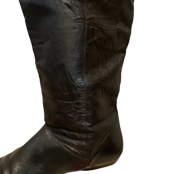 Vintage Duchess Women's Knee High Pull On Leather Riding Boots, Size 10
