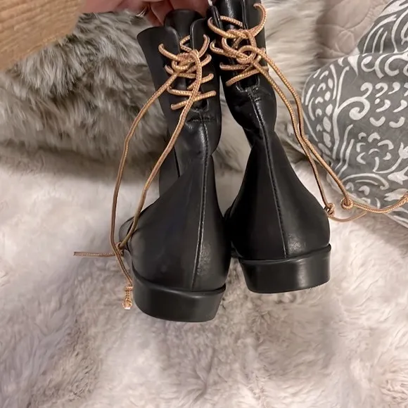 Vintage Eliot By Menatta Black Leather Ankle Boots Sz 6.5