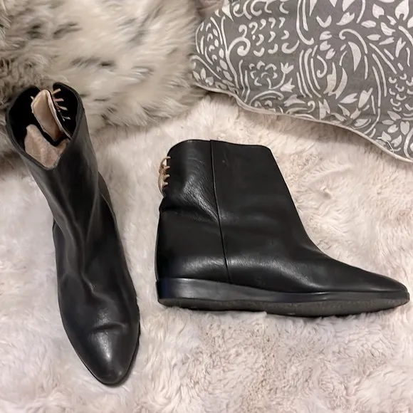 Vintage Eliot By Menatta Black Leather Ankle Boots Sz 6.5