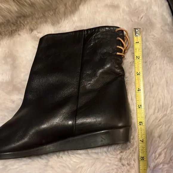 Vintage Eliot By Menatta Black Leather Ankle Boots Sz 6.5