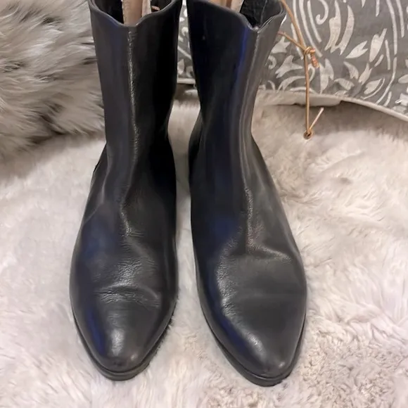 Vintage Eliot By Menatta Black Leather Ankle Boots Sz 6.5