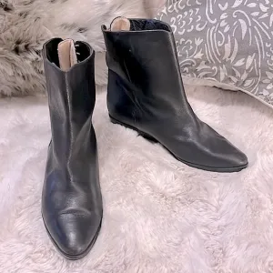 Vintage Eliot By Menatta Black Leather Ankle Boots Sz 6.5