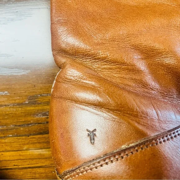 Vintage Frye Tan Camel 100% Leather Knee High Boots Womens 6