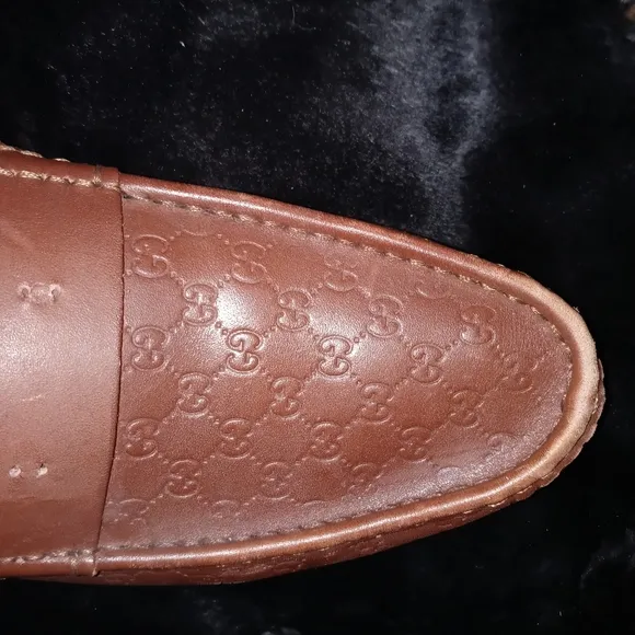 Vintage Gucci Men Brown Leather Loafers NWOT