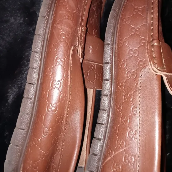 Vintage Gucci Men Brown Leather Loafers NWOT