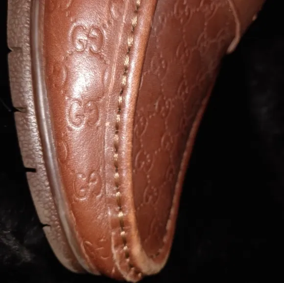 Vintage Gucci Men Brown Leather Loafers NWOT