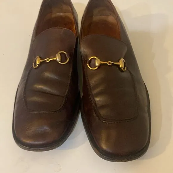 Vintage Gucci &quot;  brown horsebit&quot; Jordaan men Leather sz 12