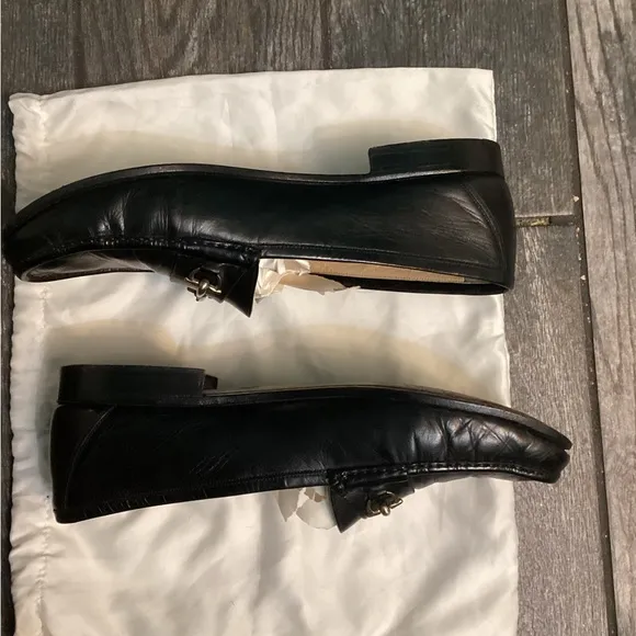 Vintage GucciHorsebit Accent Leather Loafers