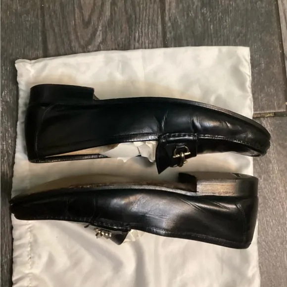 Vintage GucciHorsebit Accent Leather Loafers