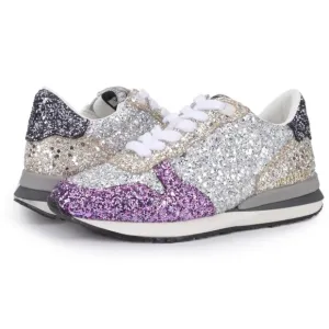 Vintage Havana Vicky Glitter Sneakers. Girl’s Sz-2 Purple/Silver NWOB