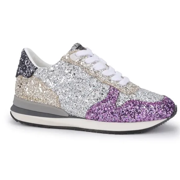 Vintage Havana Vicky Glitter Sneakers. Girl’s Sz-2 Purple/Silver NWOB