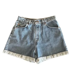 Vintage Levi’s 954 High Waist Denim Shorts 80s 90s Size 11 Rolled Hem