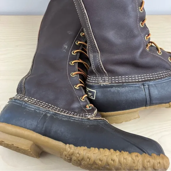 Vintage L.L. Bean Men’s Size 9.0 Wide 16” Hunting Shoe Brown Leather Duck Boots
