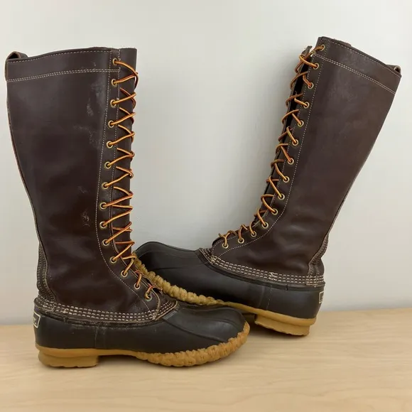Vintage L.L. Bean Men’s Size 9.0 Wide 16” Hunting Shoe Brown Leather Duck Boots