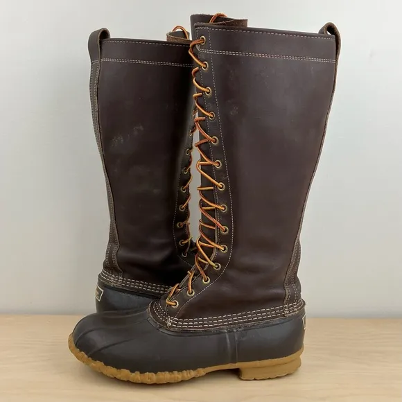 Vintage L.L. Bean Men’s Size 9.0 Wide 16” Hunting Shoe Brown Leather Duck Boots