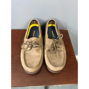 Vintage Men's Timberland Brown leather loafers