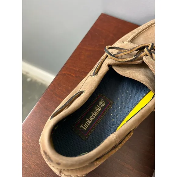 Vintage Men's Timberland Brown leather loafers