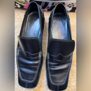 Vintage Miu Miu black leather Loafers size 8