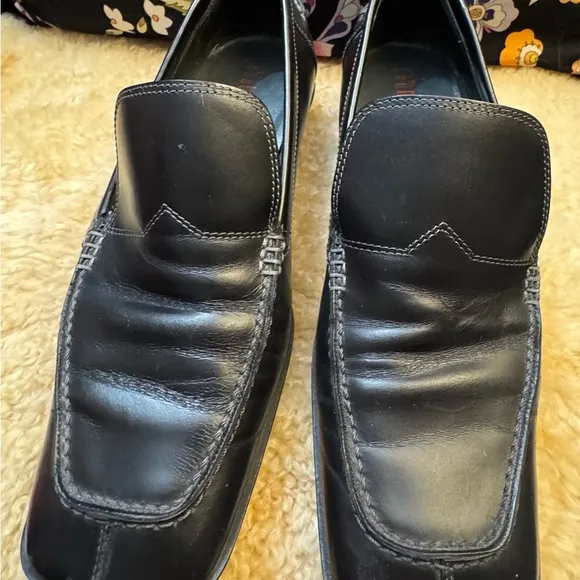 Vintage Miu Miu black leather Loafers size 8