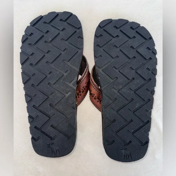 Vintage New Abercrombie &amp; Fitch Men’s Leather Sandals Brown Size Small 7.5-8.5