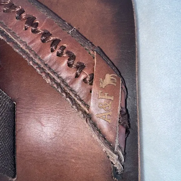 Vintage New Abercrombie &amp; Fitch Men’s Leather Sandals Brown Size Small 7.5-8.5