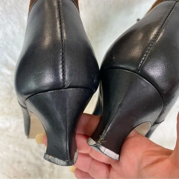 Vintage Nine West suede leather Victorian granny witchy lace up booties 8.5