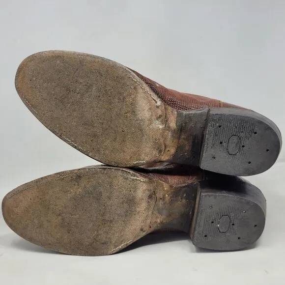 Vintage Nocona Boots Mens 12D Brown Lizard Leather Western Cowboy Rodeo Classic