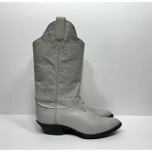 Vintage Panhandle Slim Grey Leather Cowboy Cowgirl Western Boots Women’s Sz 6 B
