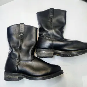 Vintage RED WING Pecos boots Mens Size 10 Black Leather Union Made in USA