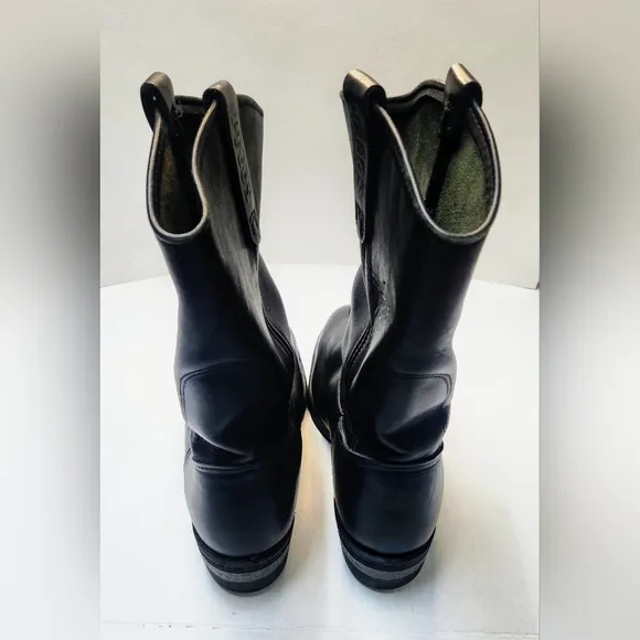 Vintage RED WING Pecos boots Mens Size 10 Black Leather Union Made in USA