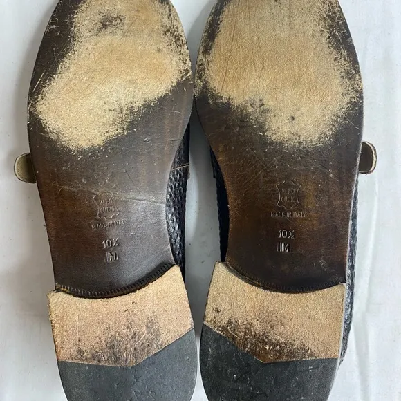 Vintage R.MARTEGANI leather Men's Brown and Cream Loafers size 10.5