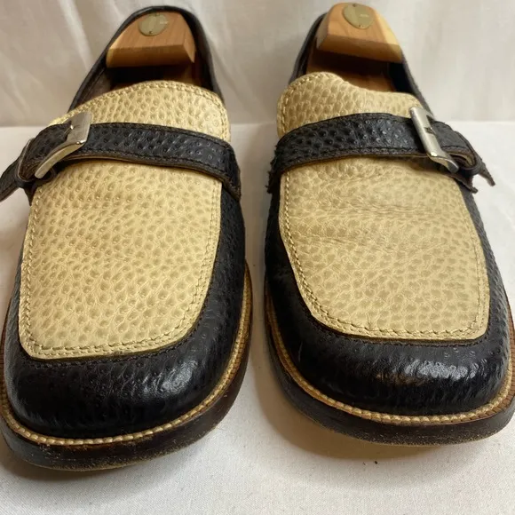 Vintage R.MARTEGANI leather Men's Brown and Cream Loafers size 10.5