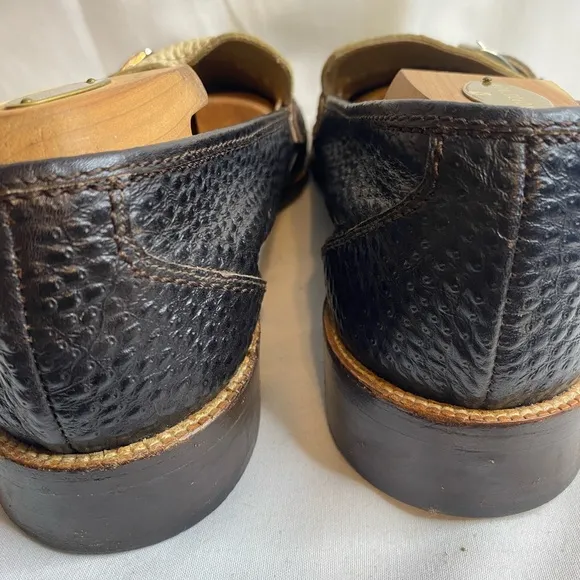 Vintage R.MARTEGANI leather Men's Brown and Cream Loafers size 10.5
