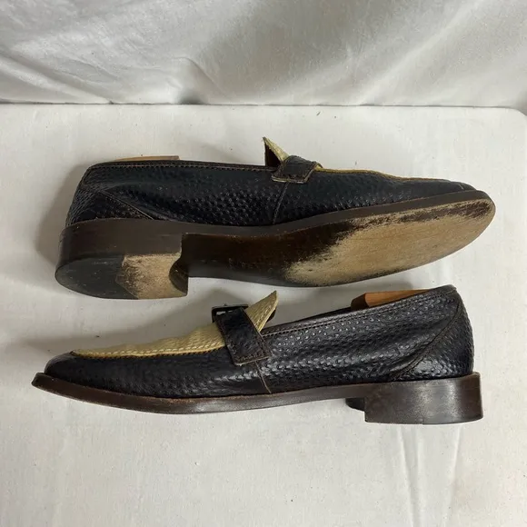 Vintage R.MARTEGANI leather Men's Brown and Cream Loafers size 10.5