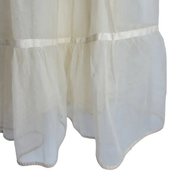 Vintage‎ Rockabilly Crinoline Elastic Waist Teared Maxi Skirt