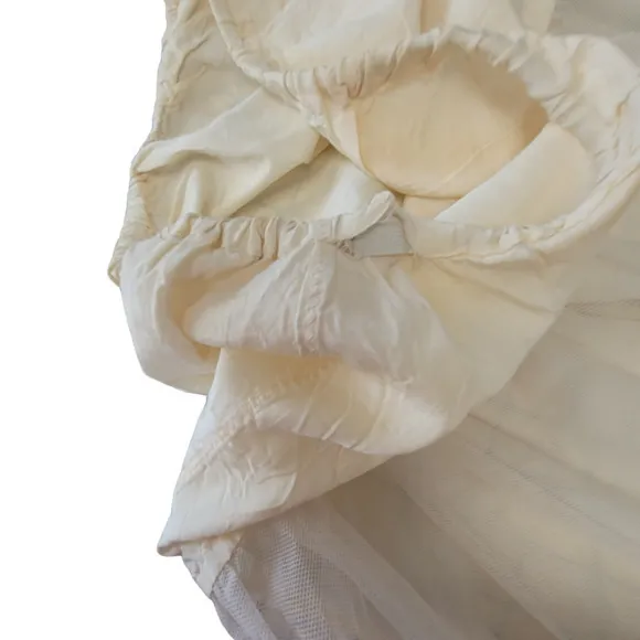 Vintage‎ Rockabilly Crinoline Elastic Waist Teared Maxi Skirt
