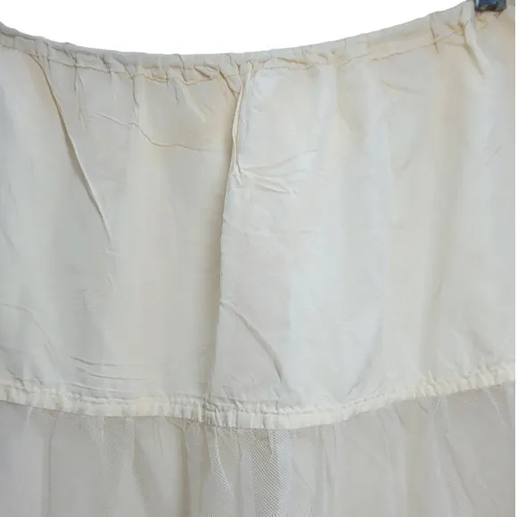 Vintage‎ Rockabilly Crinoline Elastic Waist Teared Maxi Skirt