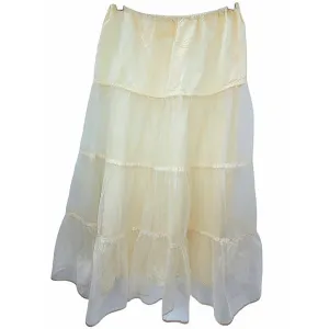 Vintage‎ Rockabilly Crinoline Elastic Waist Teared Maxi Skirt