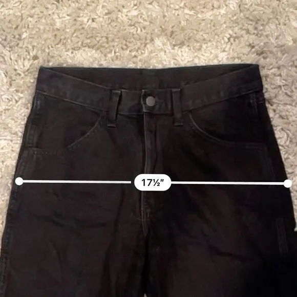 Vintage Rustler Women’s Black High Rise 90’s Fringe Hem Mom Jeans Sz 29x30