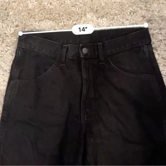 Vintage Rustler Women’s Black High Rise 90’s Fringe Hem Mom Jeans Sz 29x30