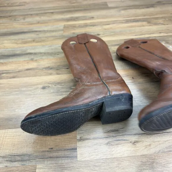 Vintage Ryon's Cowboy Boots Leather Tan Women's Size 8D