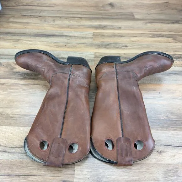 Vintage Ryon's Cowboy Boots Leather Tan Women's Size 8D