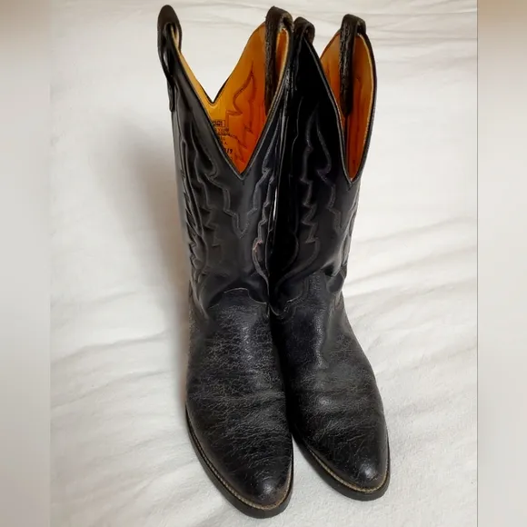Vintage Silverado Leather Western Boots Men's Size 9B Made In USA Classic