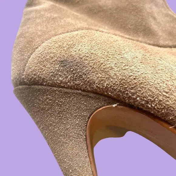 Vintage suede taupe knee