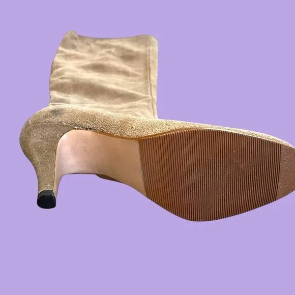 Vintage suede taupe knee
