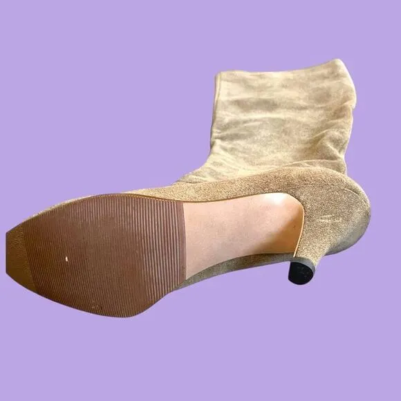 Vintage suede taupe knee