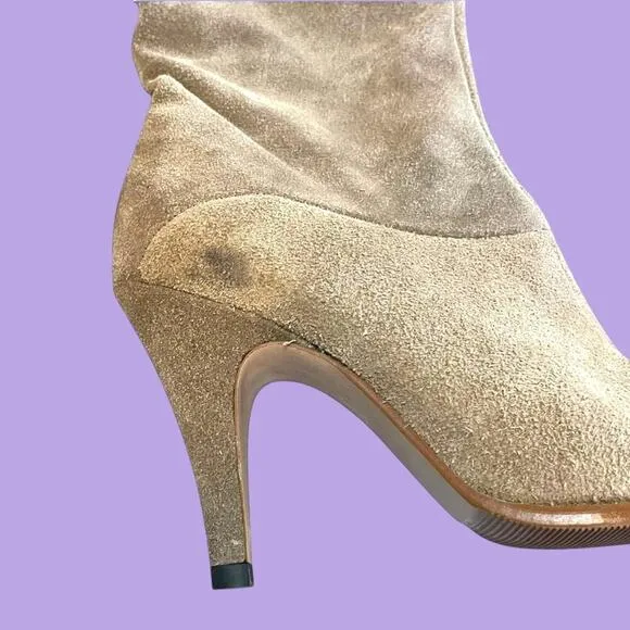 Vintage suede taupe knee