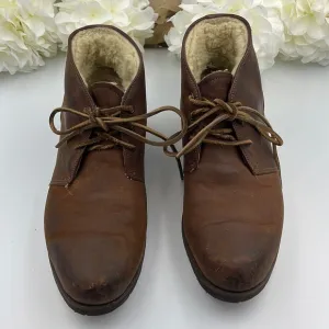 Vintage Timberland Men's Chukka Brown leather Boots Fur Size 10 W Made in USA